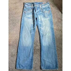 Crocker Jeans‎ Station Mens Denim Loose Fit Pockets Light Wash Buttonfly Sz 30